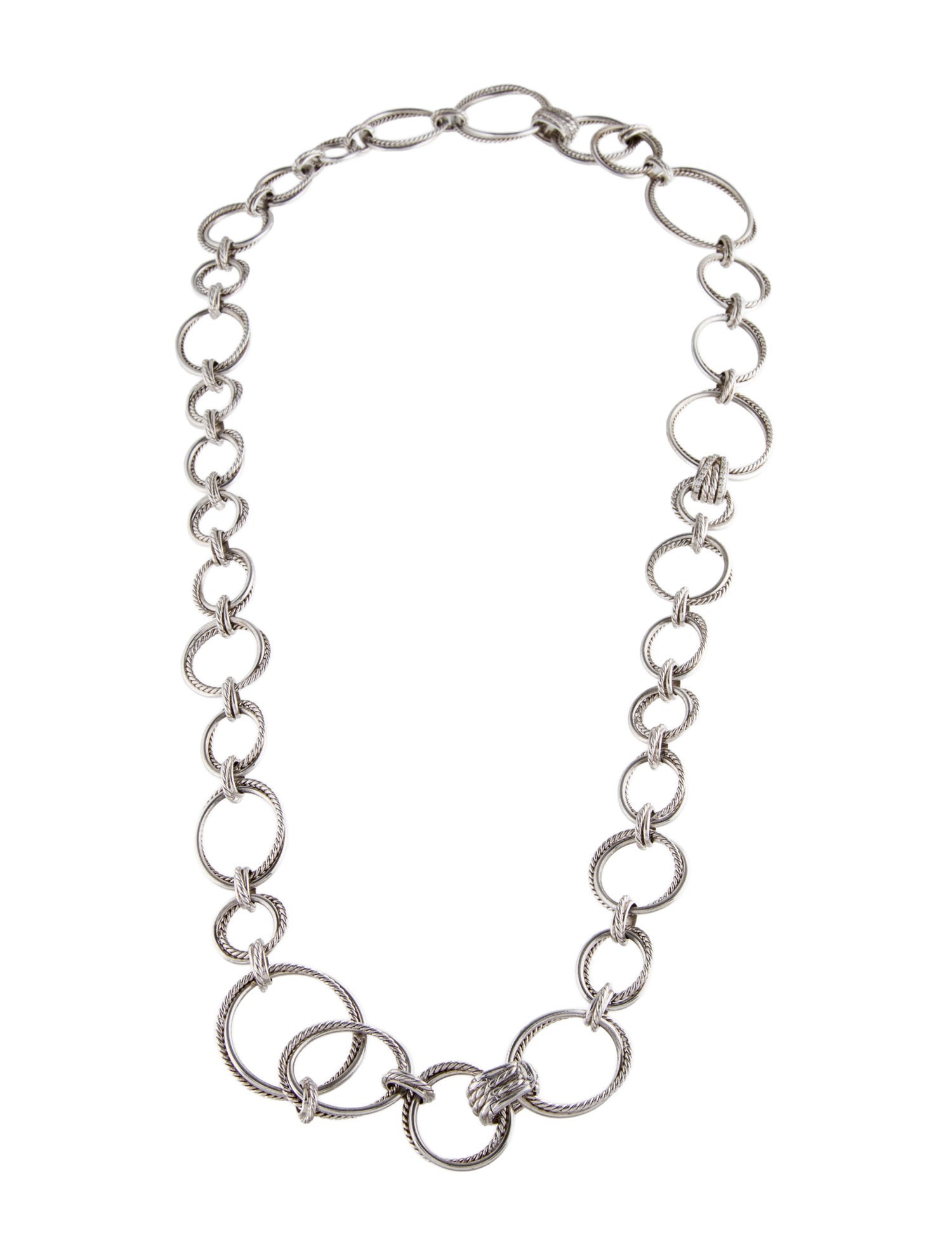 David Yurman Diamond Crossover Convertible Statement Necklace