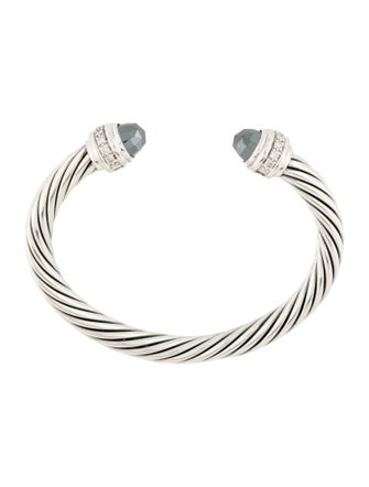 David Yurman Hematite & Diamond Cable Cuff