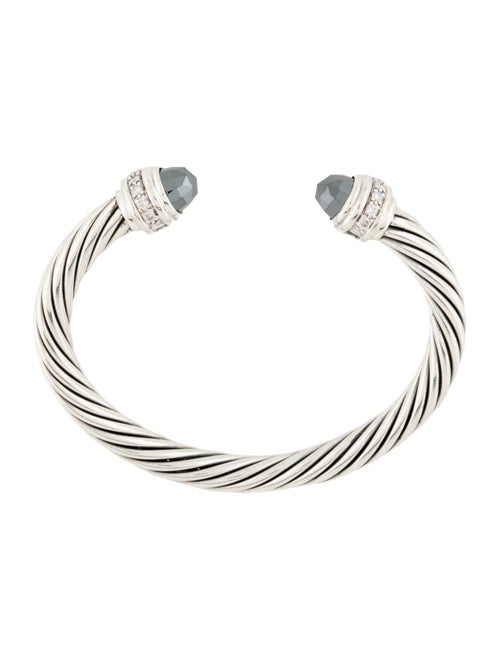 David Yurman Hematite & Diamond Cable Cuff