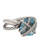 David Yurman Topaz & Diamond Cable Wrap Ring