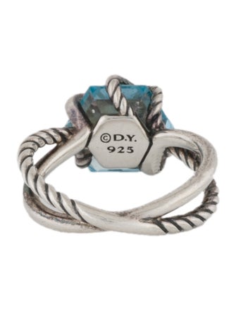 David Yurman Topaz & Diamond Cable Wrap Ring