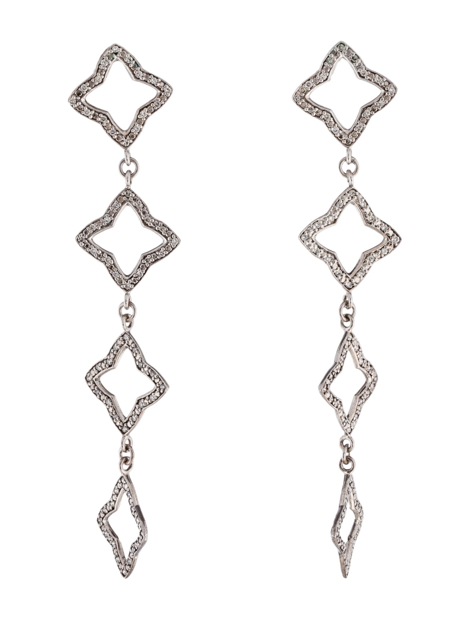 David Yurman Diamond Quatrefoil Drop Earrings