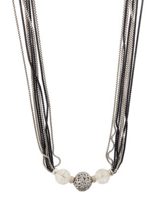 David Yurman Quartz & Diamond Quatrefoil Ball Chain Necklace