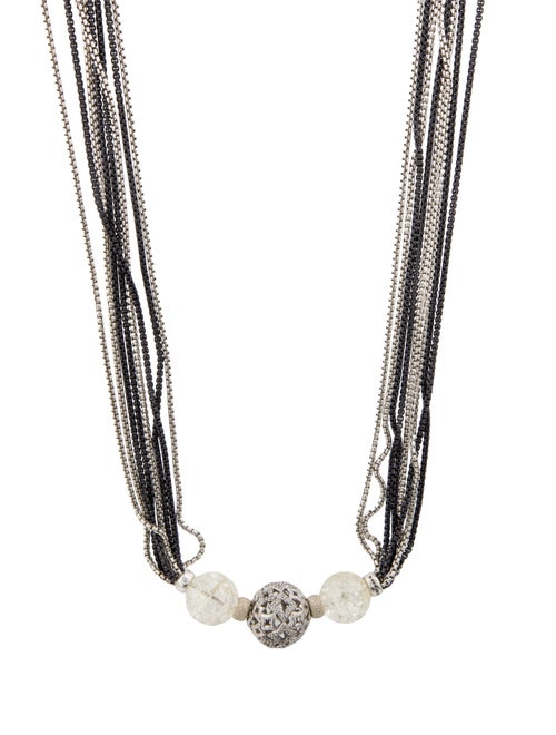 David Yurman Quartz & Diamond Quatrefoil Ball Chain Necklace