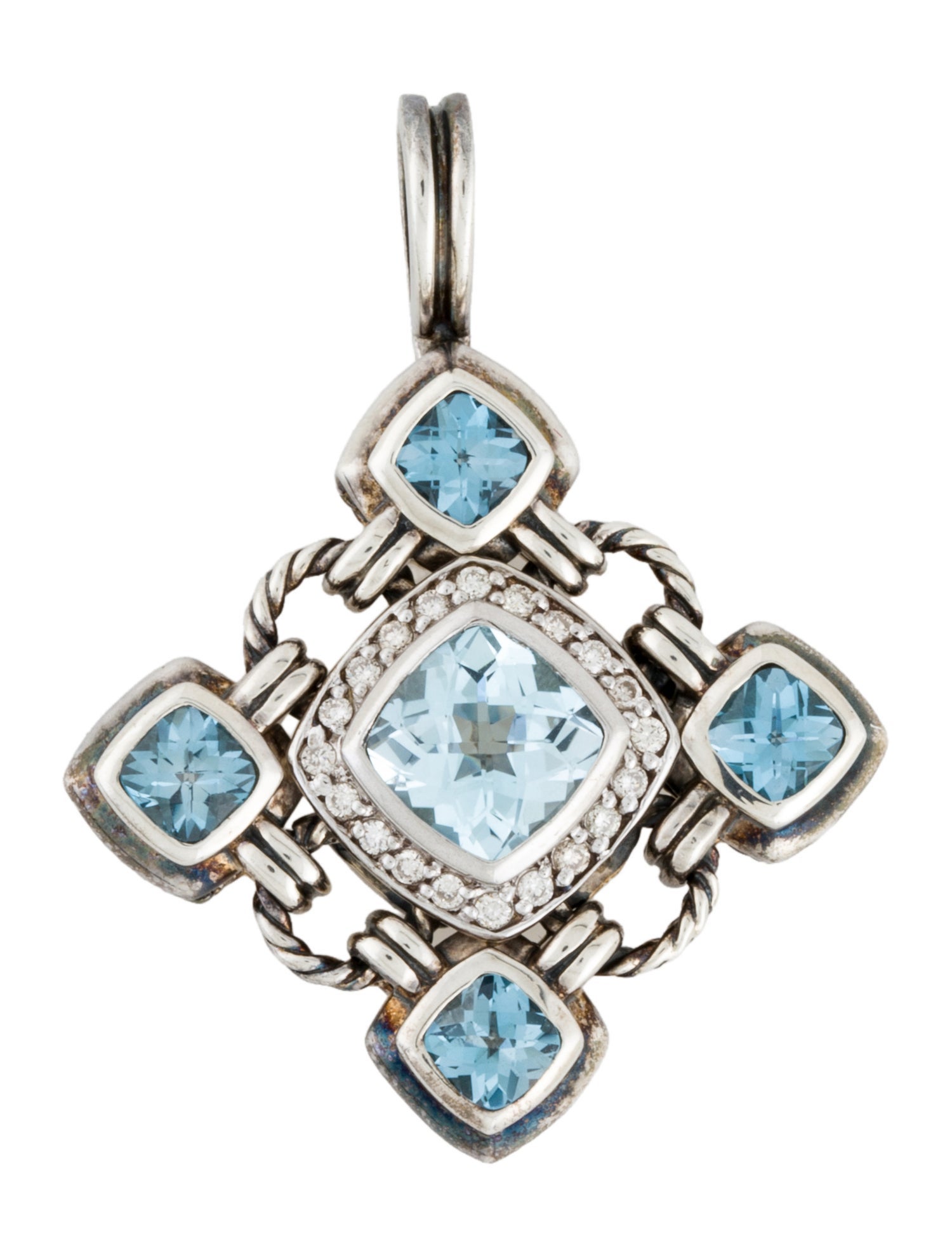 David Yurman Topaz & Diamond Renaissance Pendant
