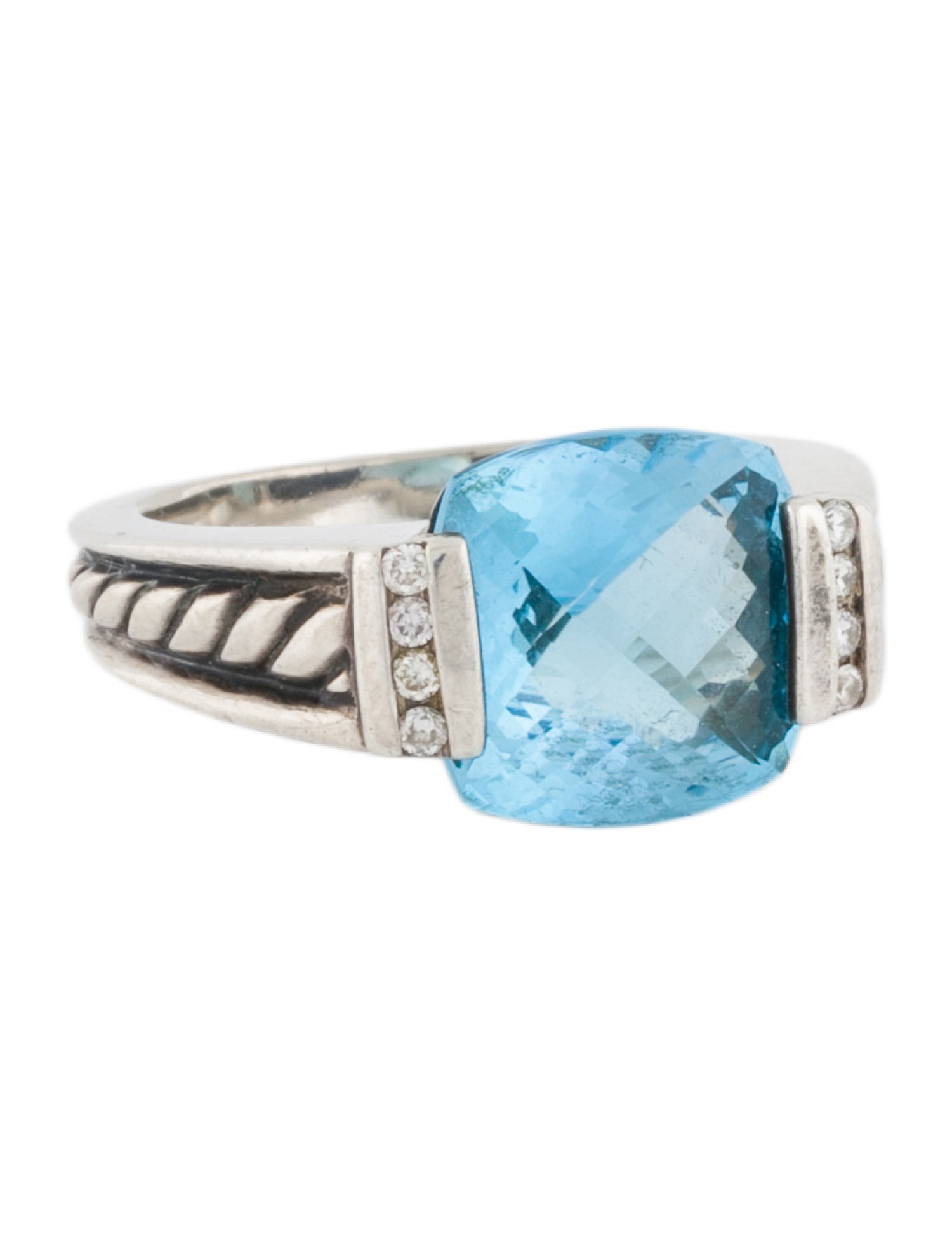 David Yurman Topaz & Diamond Cocktail Ring