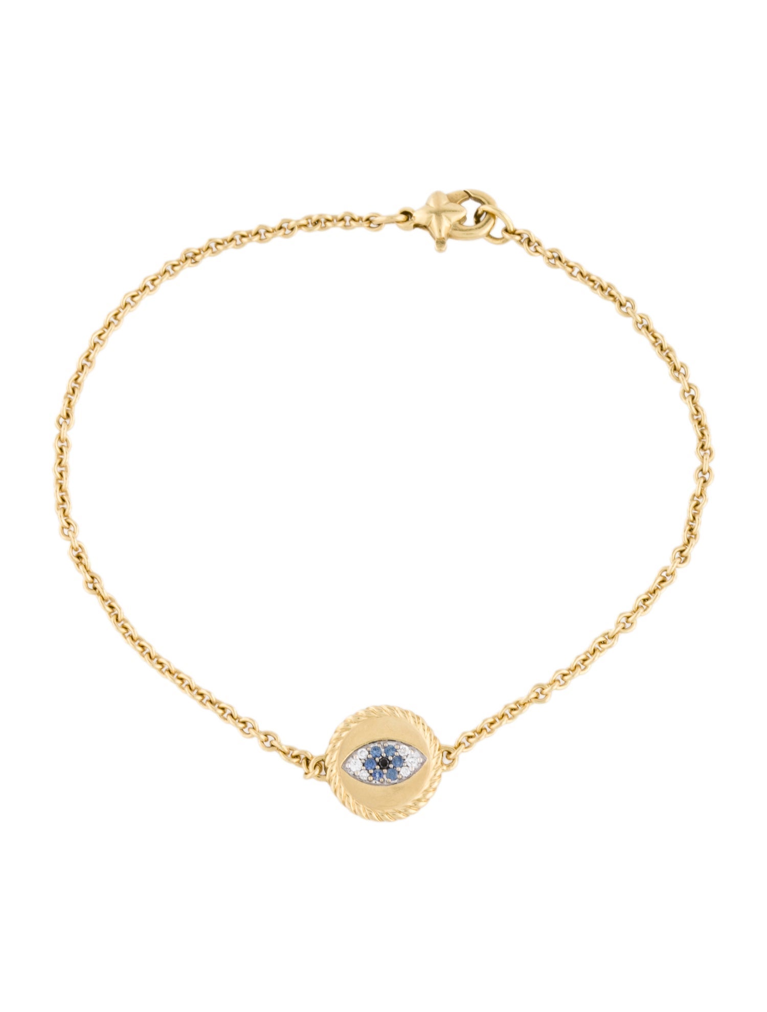 David Yurman 18K Sapphire & Diamond Evil Eye Bracelet