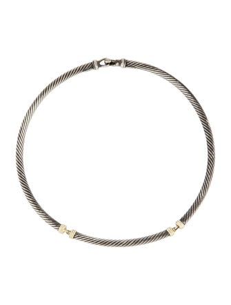 David Yurman Two-Tone Metro Cable Collar Necklace