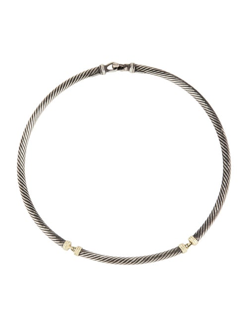 David Yurman Two-Tone Metro Cable Collar Necklace