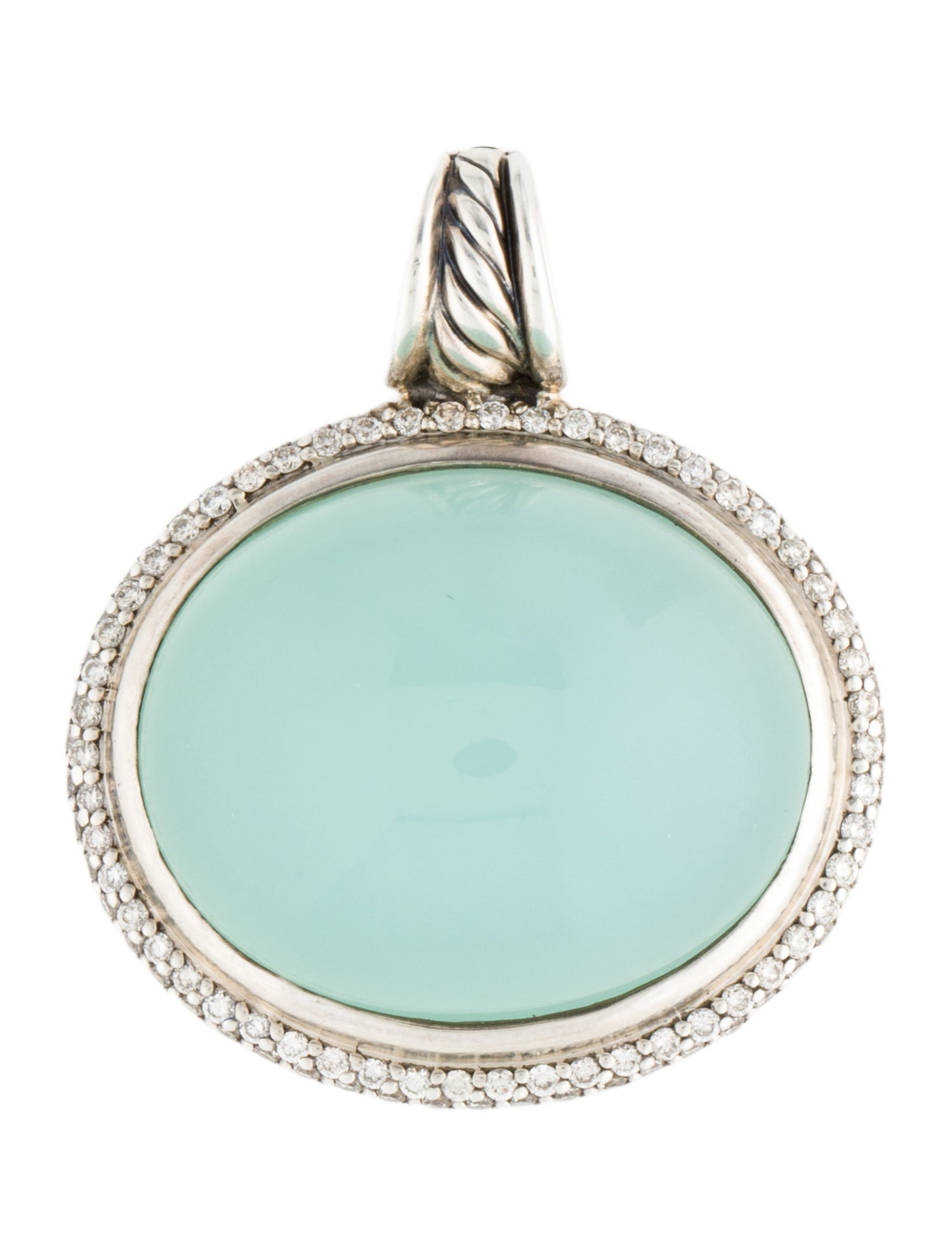 David Yurman Dyed Chalcedony & Diamond Pendant