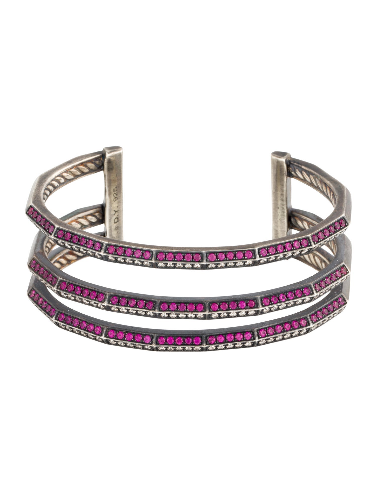 David Yurman Ruby & Diamond Stax Cuff Bracelet