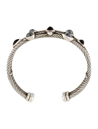 David Yurman Hematite, Onyx & Diamond Confetti Cuff Bracelet