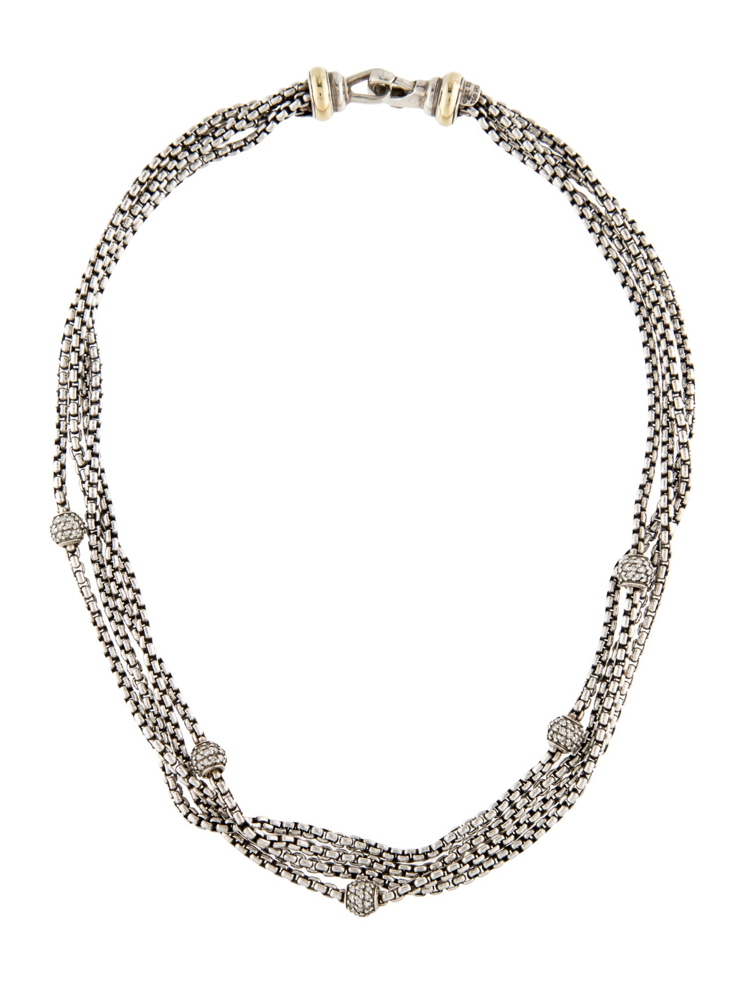 David Yurman 1.02ctw Diamond Four-Row Chain Necklace