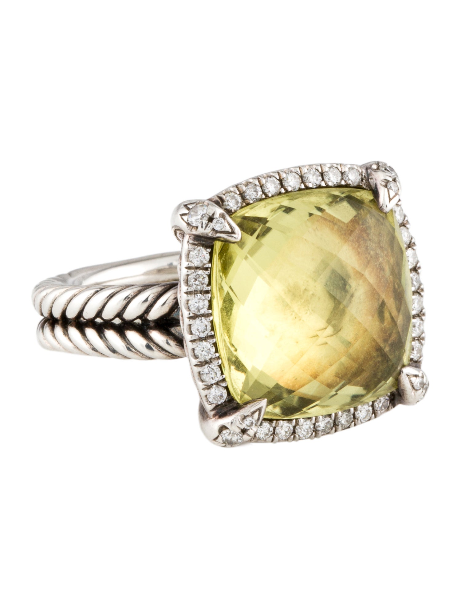 David Yurman Quartz & Diamond Chatelaine® Pavé Bezel Ring