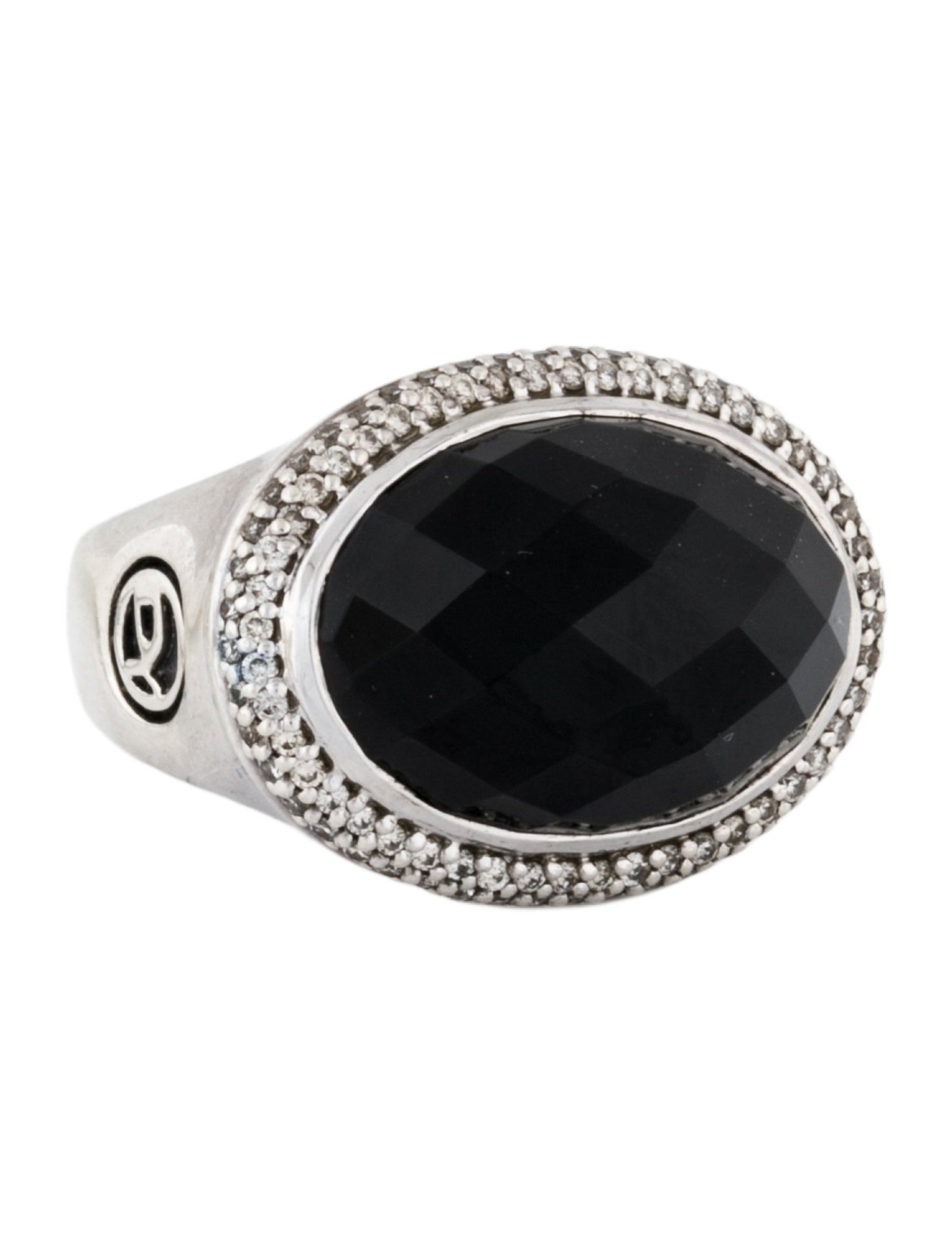 David Yurman Onyx & Diamond Signet Ring