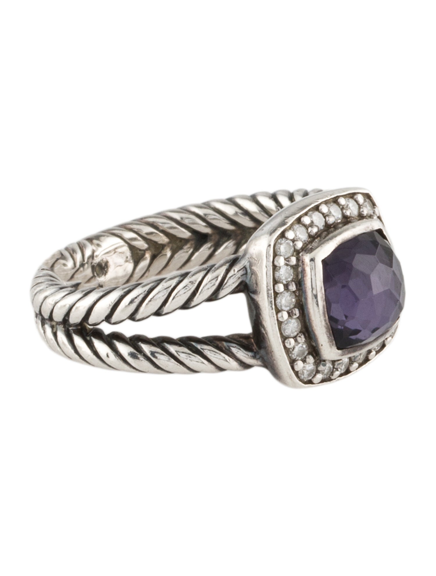 David Yurman Black Orchid & Diamond Petite Albion Cocktail Ring