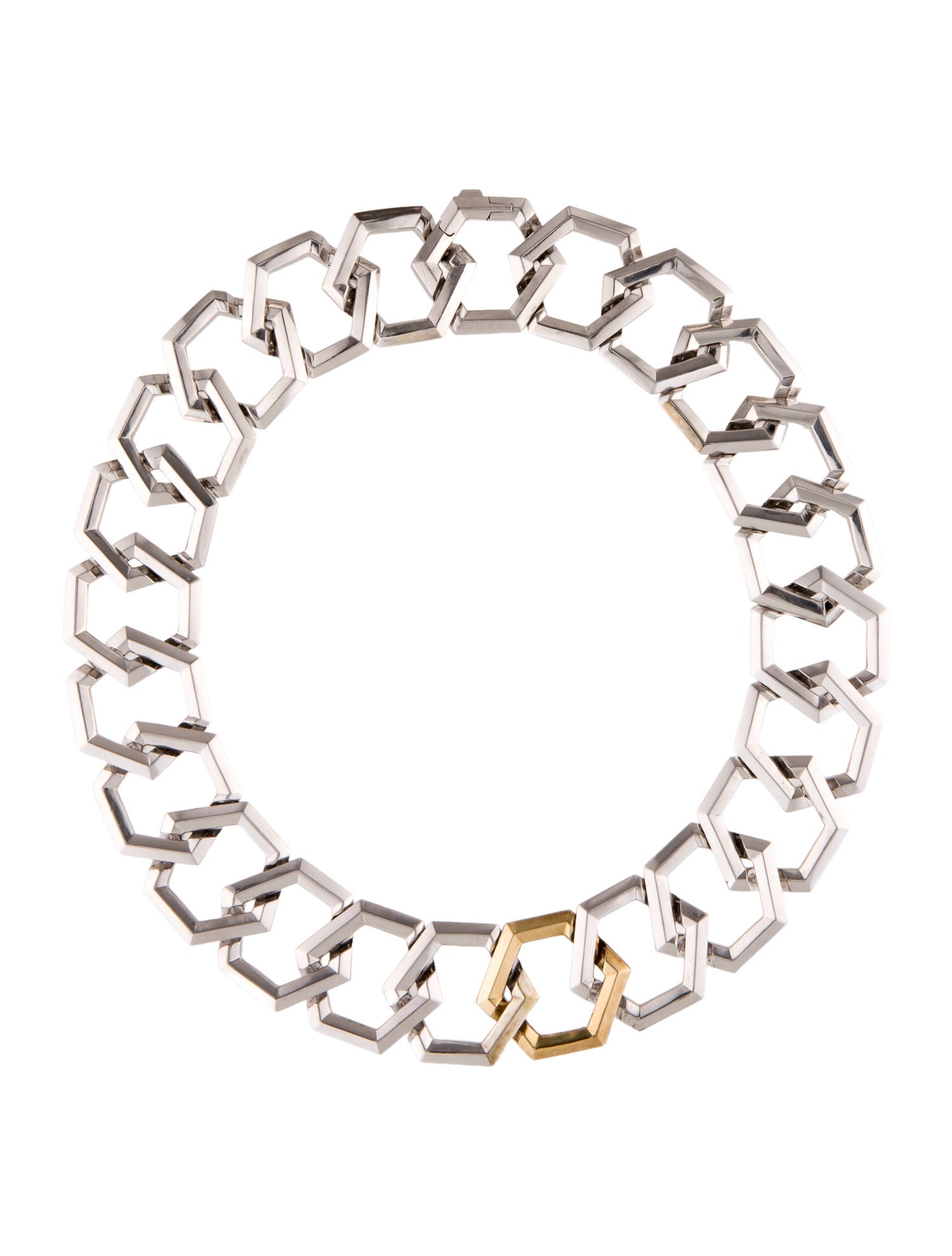 David Yurman Two-Tone Carlyle Hexagon Collar Necklace