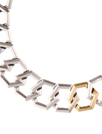 David Yurman Two-Tone Carlyle Hexagon Collar Necklace