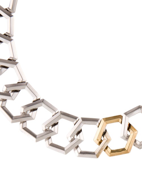 David Yurman Two-Tone Carlyle Hexagon Collar Necklace