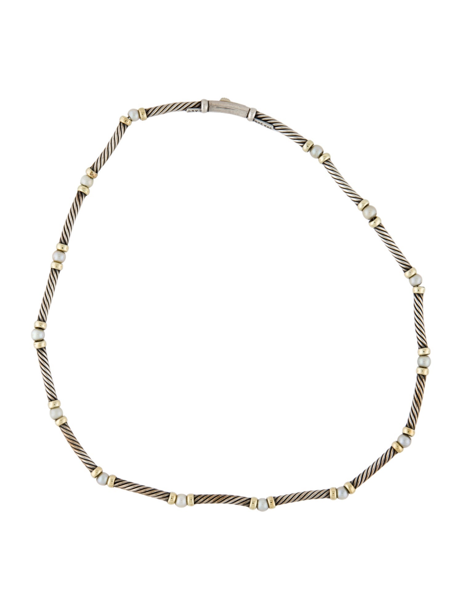 David Yurman Pearl Metro Cable Collar Necklace