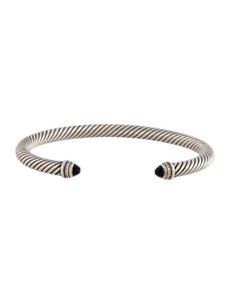 David Yurman Onyx & Diamond Cable Bracelet