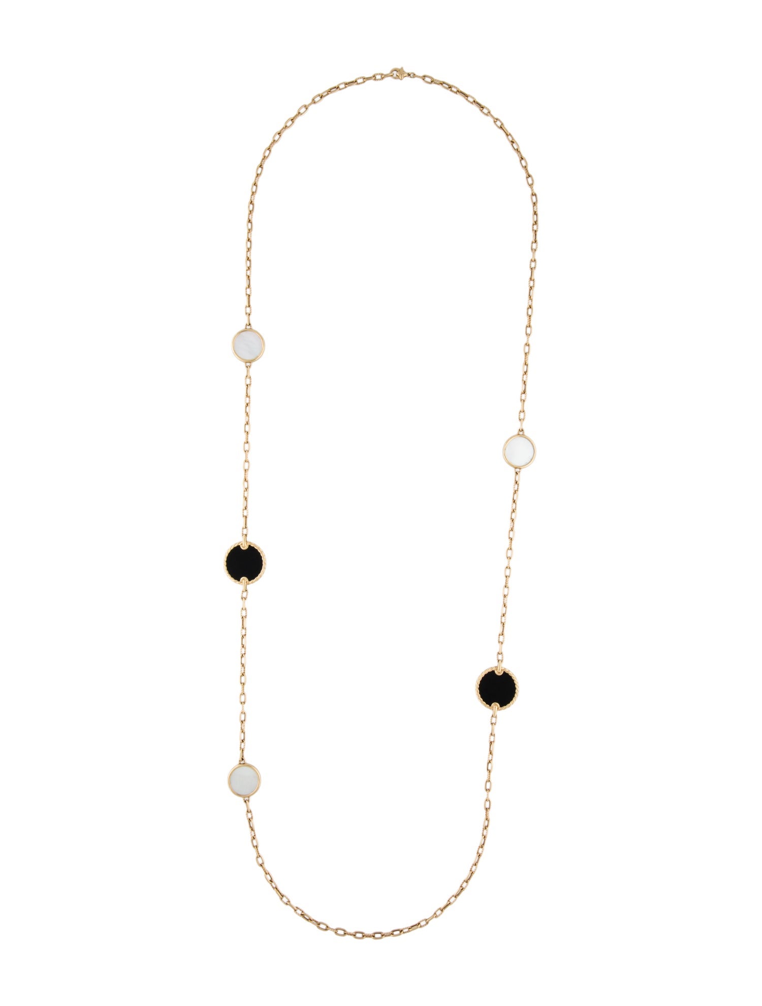David Yurman 18K Mother of Pearl & Onyx DY Elements® Station Necklace