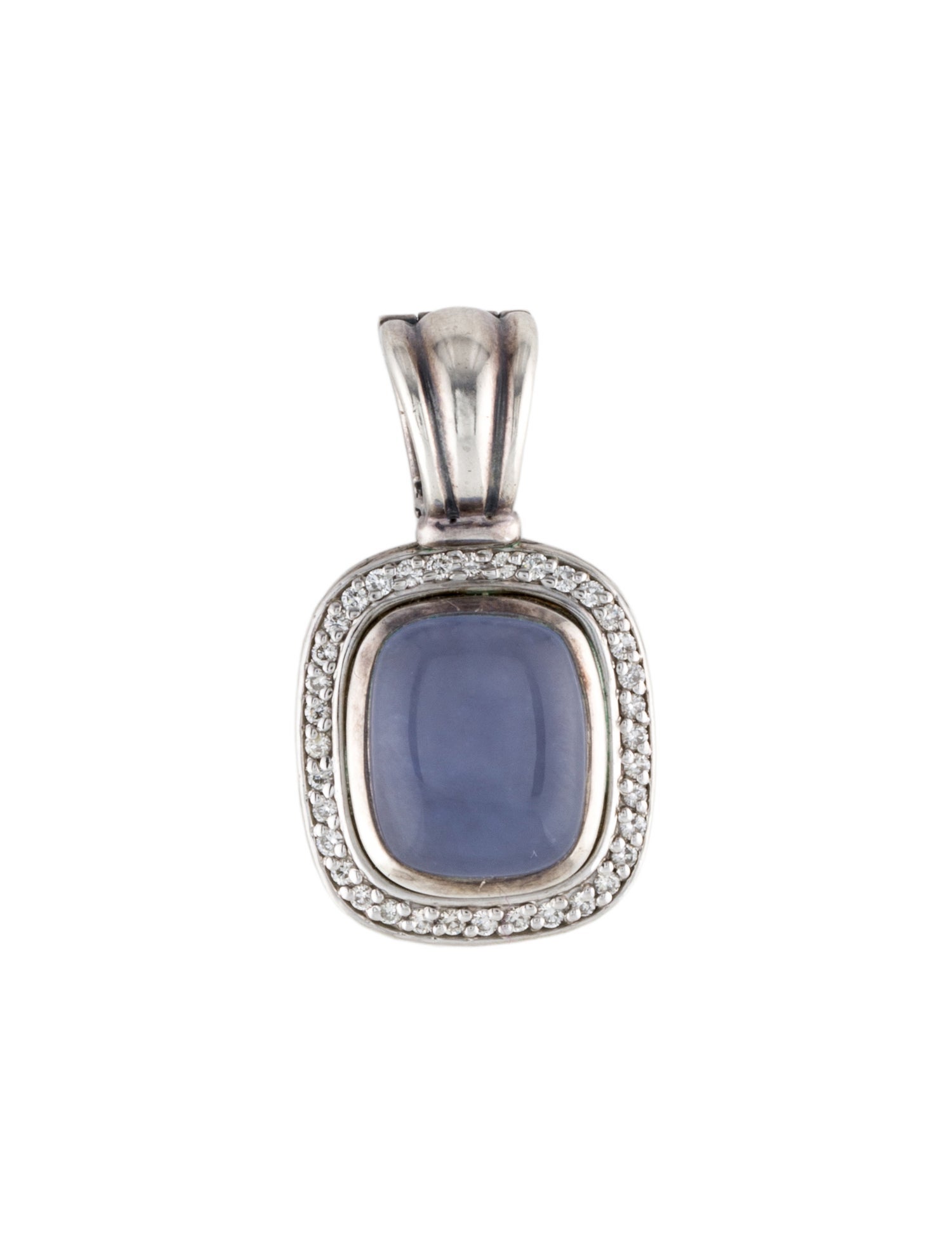 David Yurman Chalcedony & Diamond Enhancer Pendant