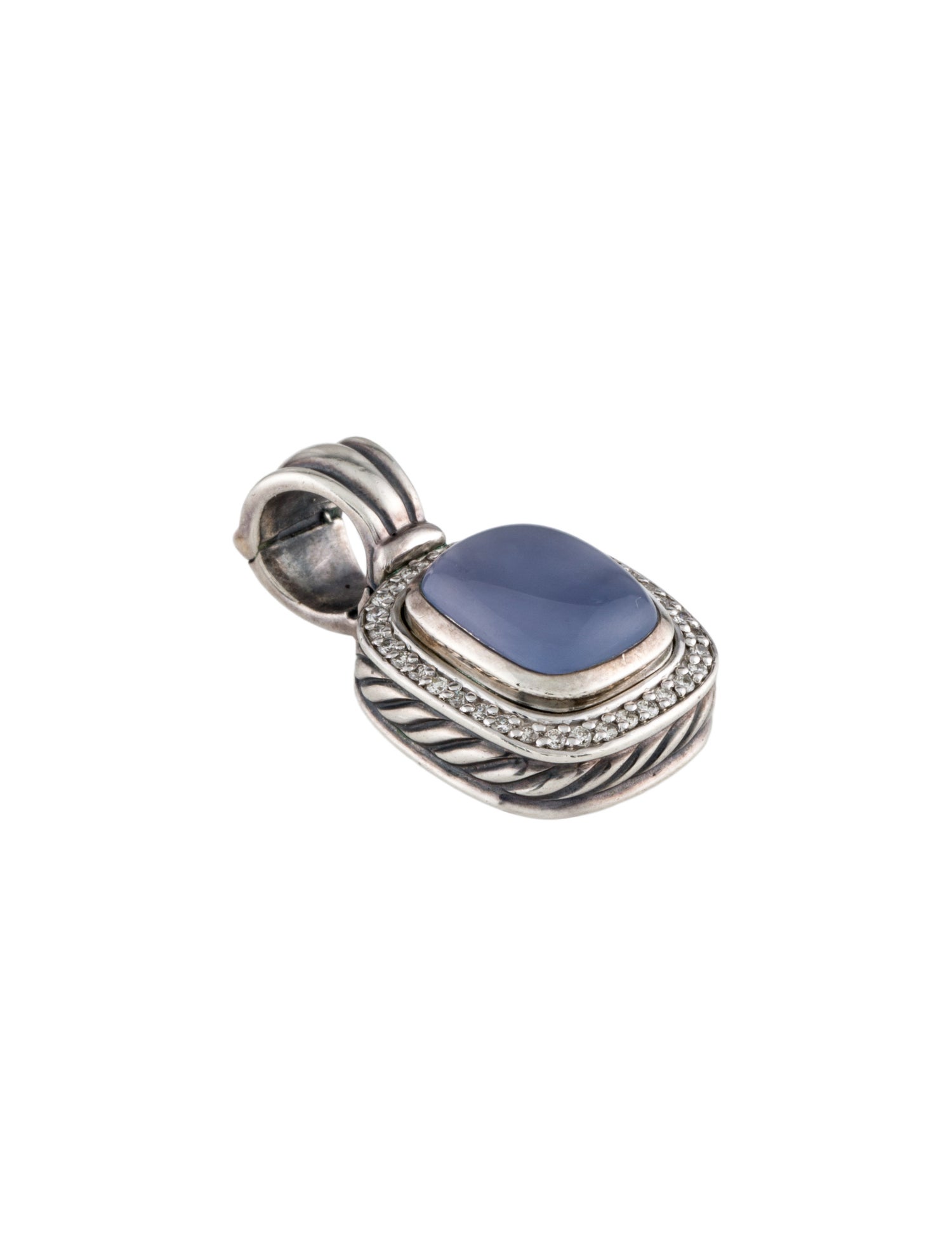 David Yurman Chalcedony & Diamond Enhancer Pendant