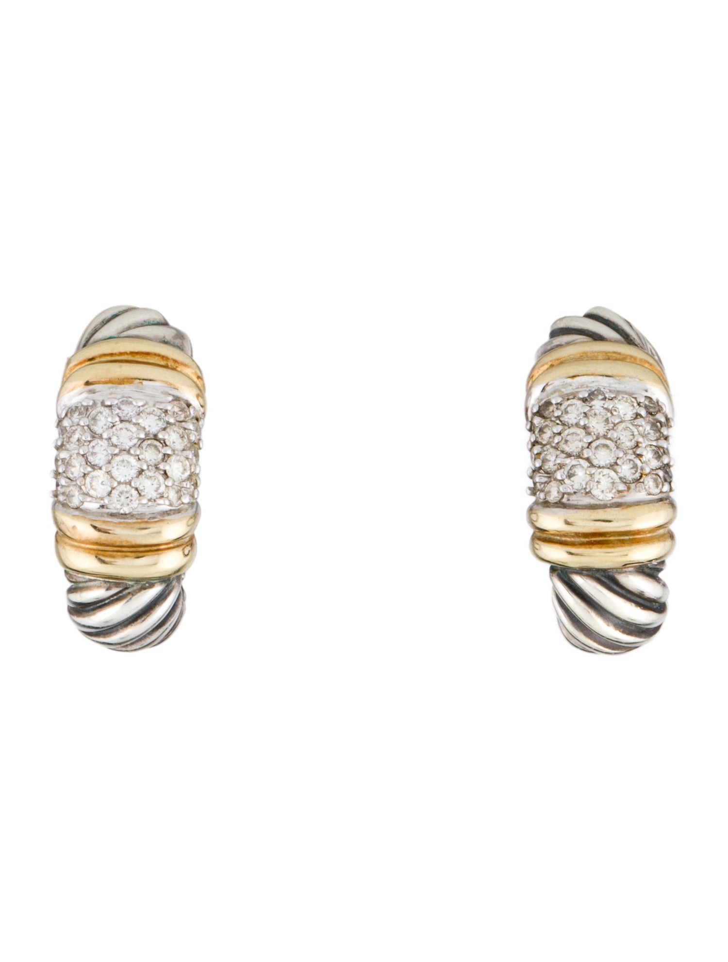 David Yurman Diamond Shrimp Earclips