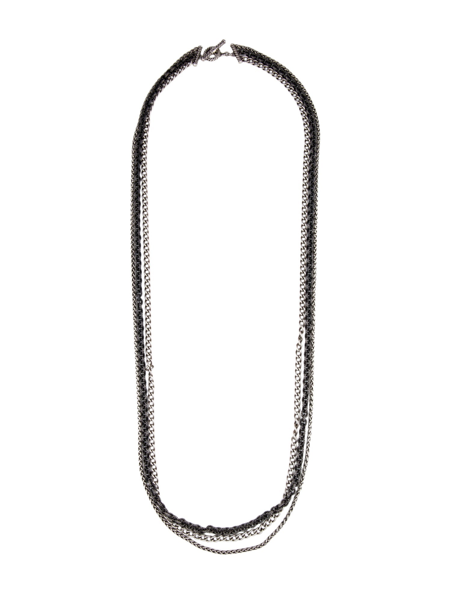 David Yurman Three-Row Mixed Link Chain