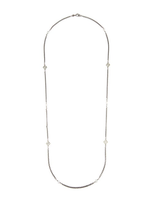 David Yurman Pearl Two-Tone Station Necklace