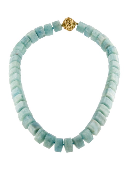 David Yurman 18K Aquamarine & Citrine Bead Necklace