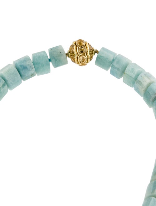 David Yurman 18K Aquamarine & Citrine Bead Necklace