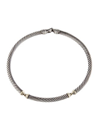 David Yurman Two-Tone Metro Cable Collar Necklace