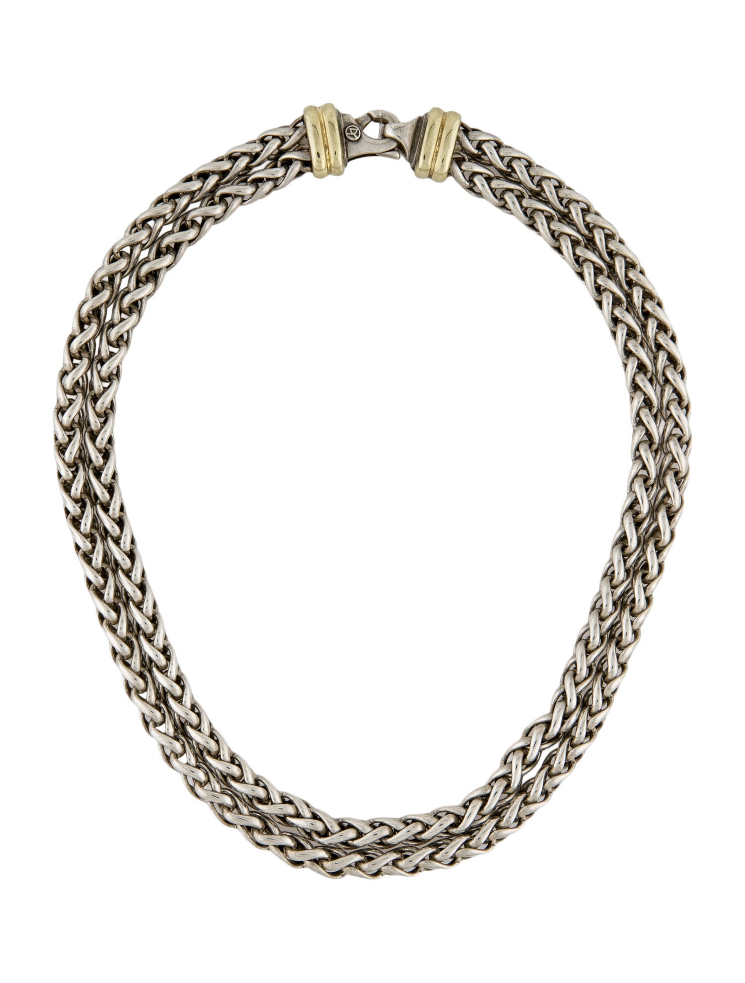 David Yurman Two-Tone Double Wheat Chain Necklace
