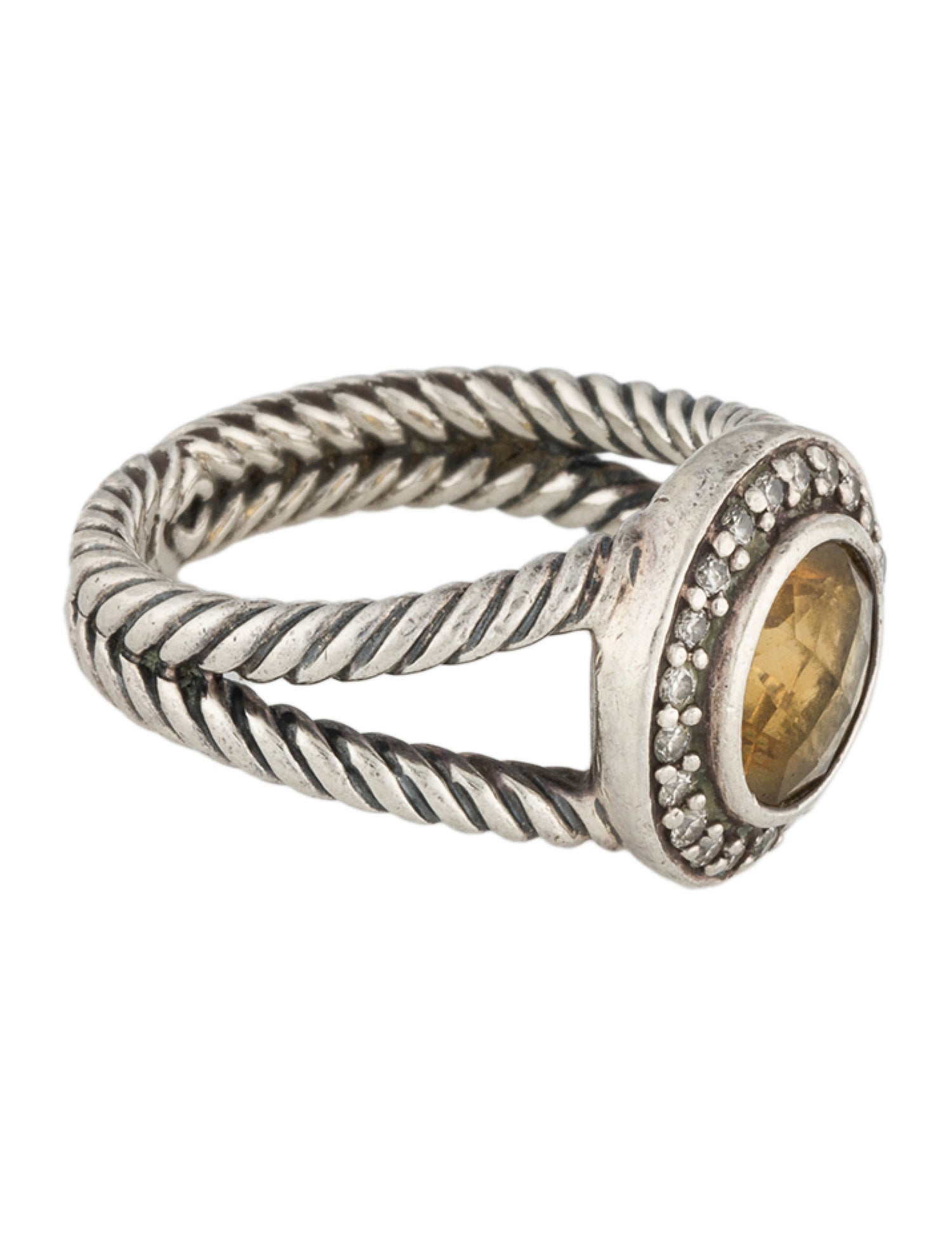 David Yurman Citrine & Diamond Petite Cerise Ring