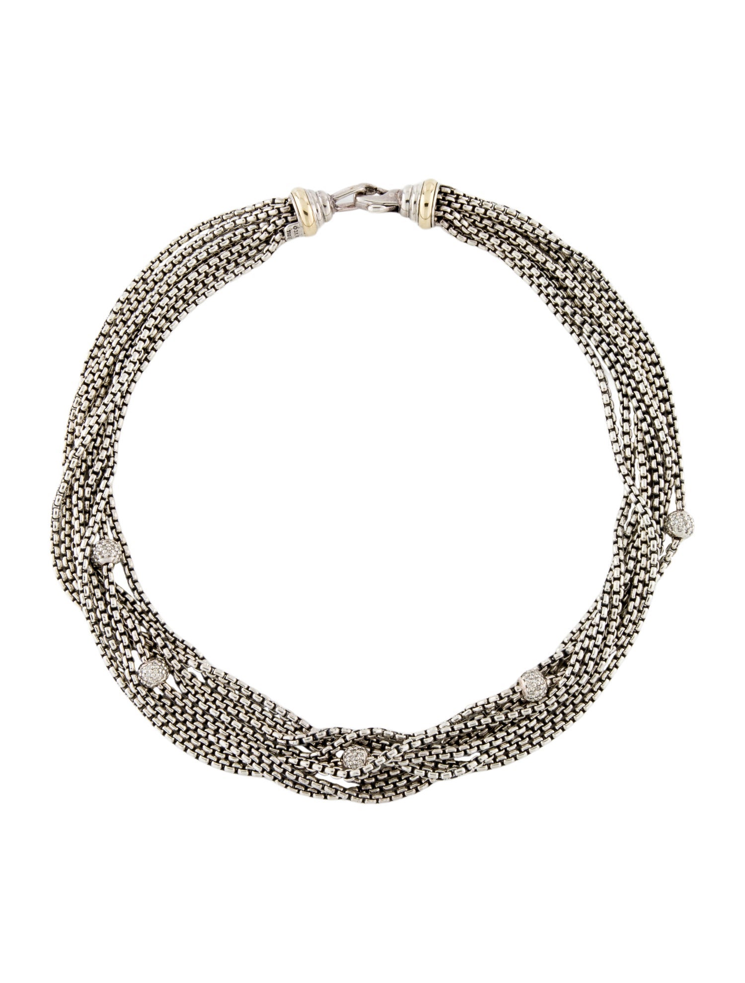 David Yurman 1.02ctw Diamond 8-Row Chain Necklace