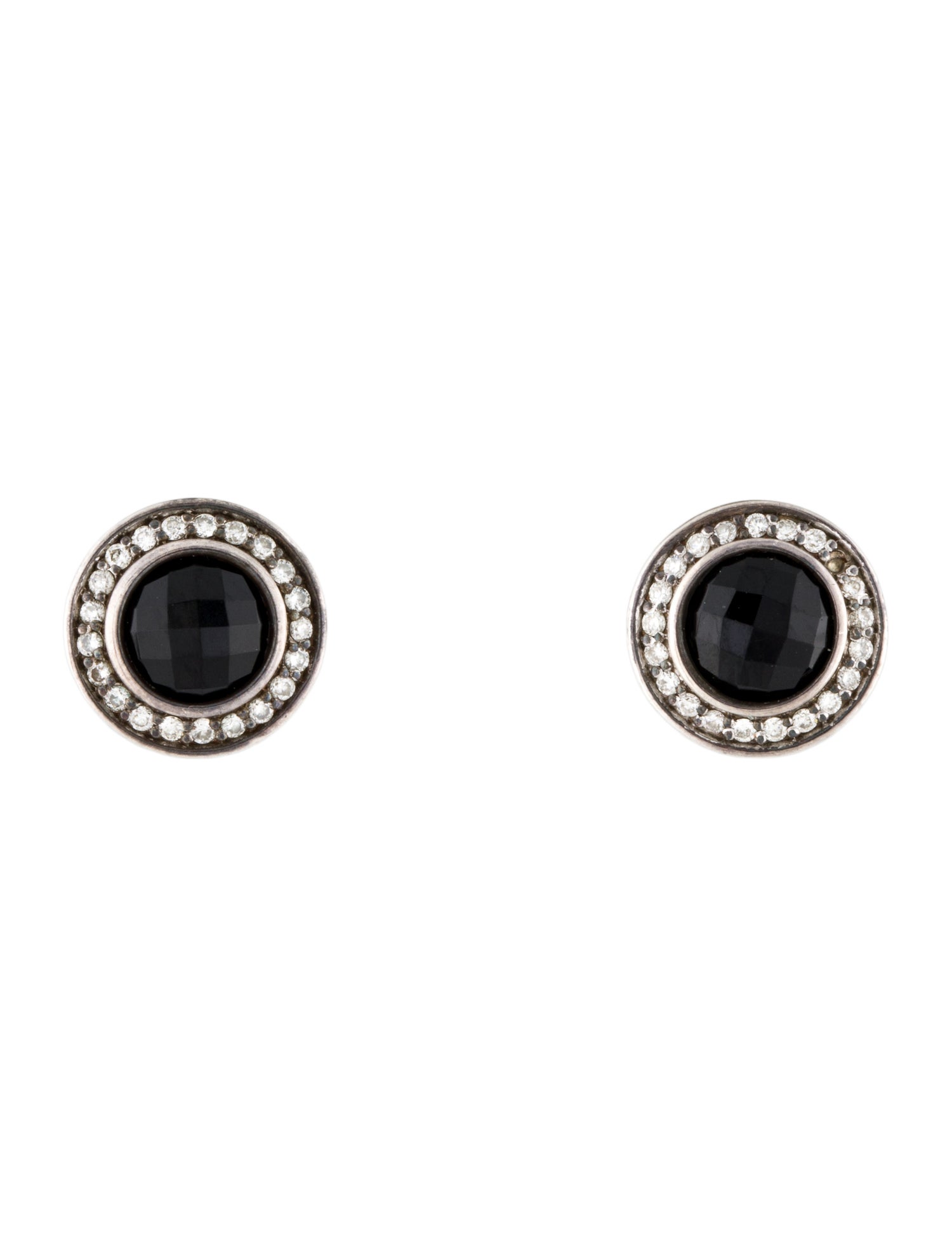 David Yurman Onyx & Diamond Stud Earrings