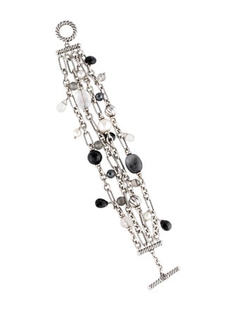David Yurman Pearl & Multistone Four-Row Multistrand Bracelet