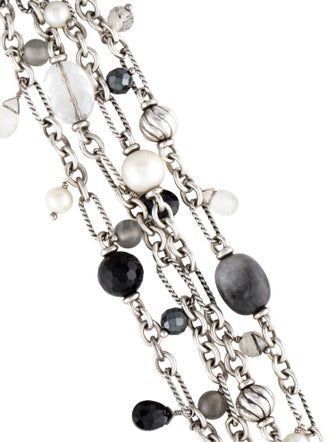 David Yurman Pearl & Multistone Four-Row Multistrand Bracelet