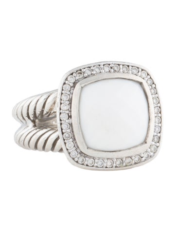 David Yurman Cocktail Ring Agate & Diamond 6.75