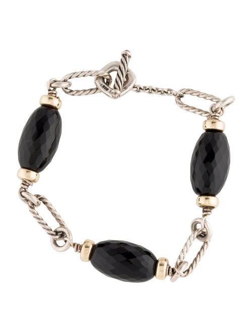 David Yurman Onyx Two-Tone Link Bracelet