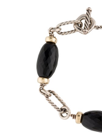 David Yurman Onyx Two-Tone Link Bracelet