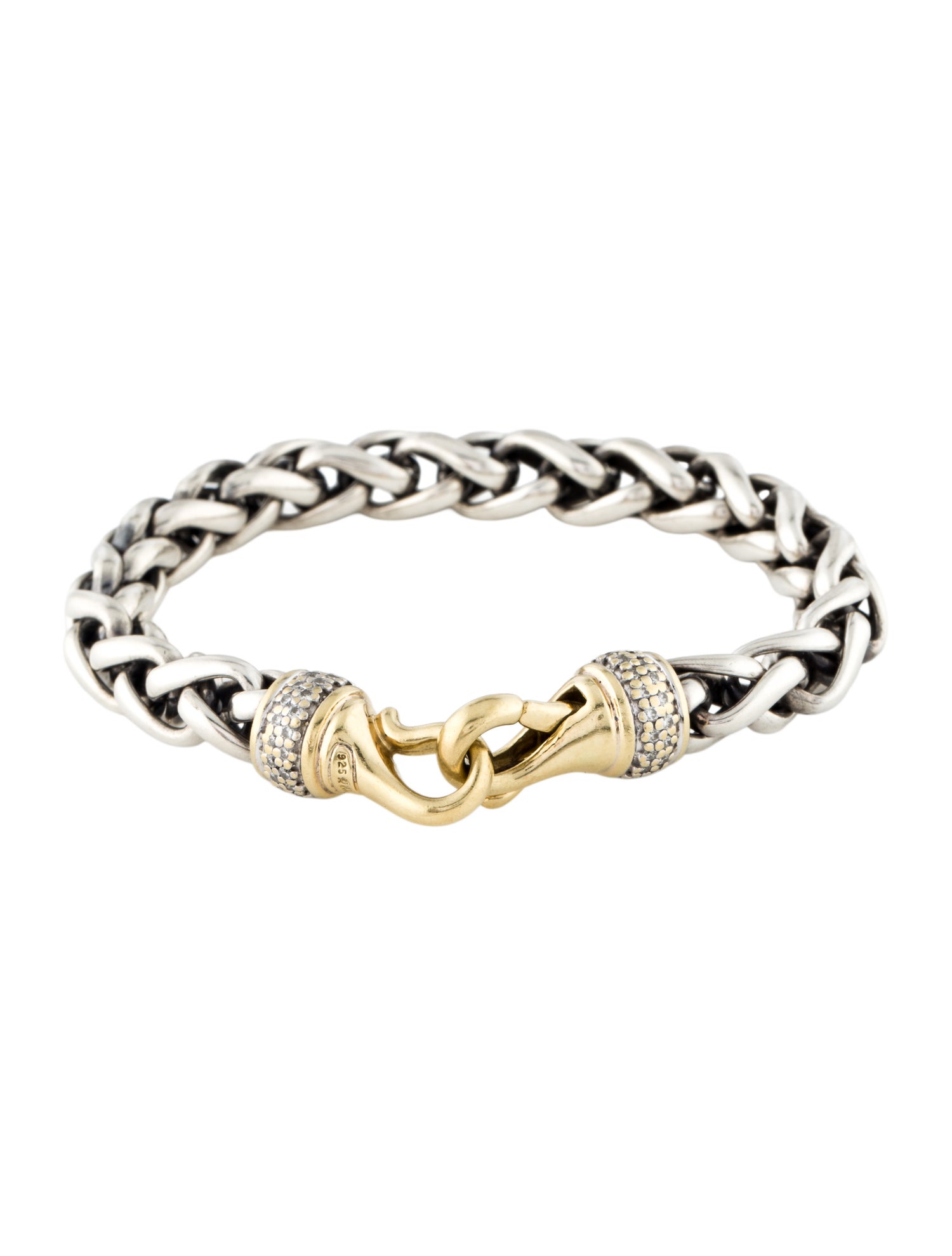 David Yurman Diamond Wheat Chain Bracelet