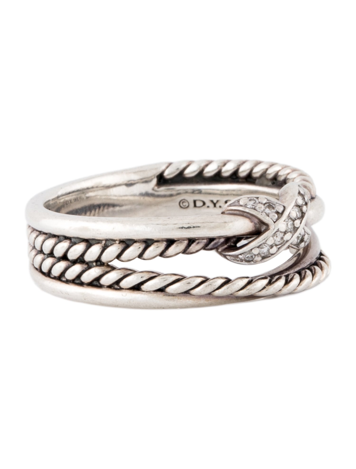 David Yurman Diamond X Crossover Band Ring