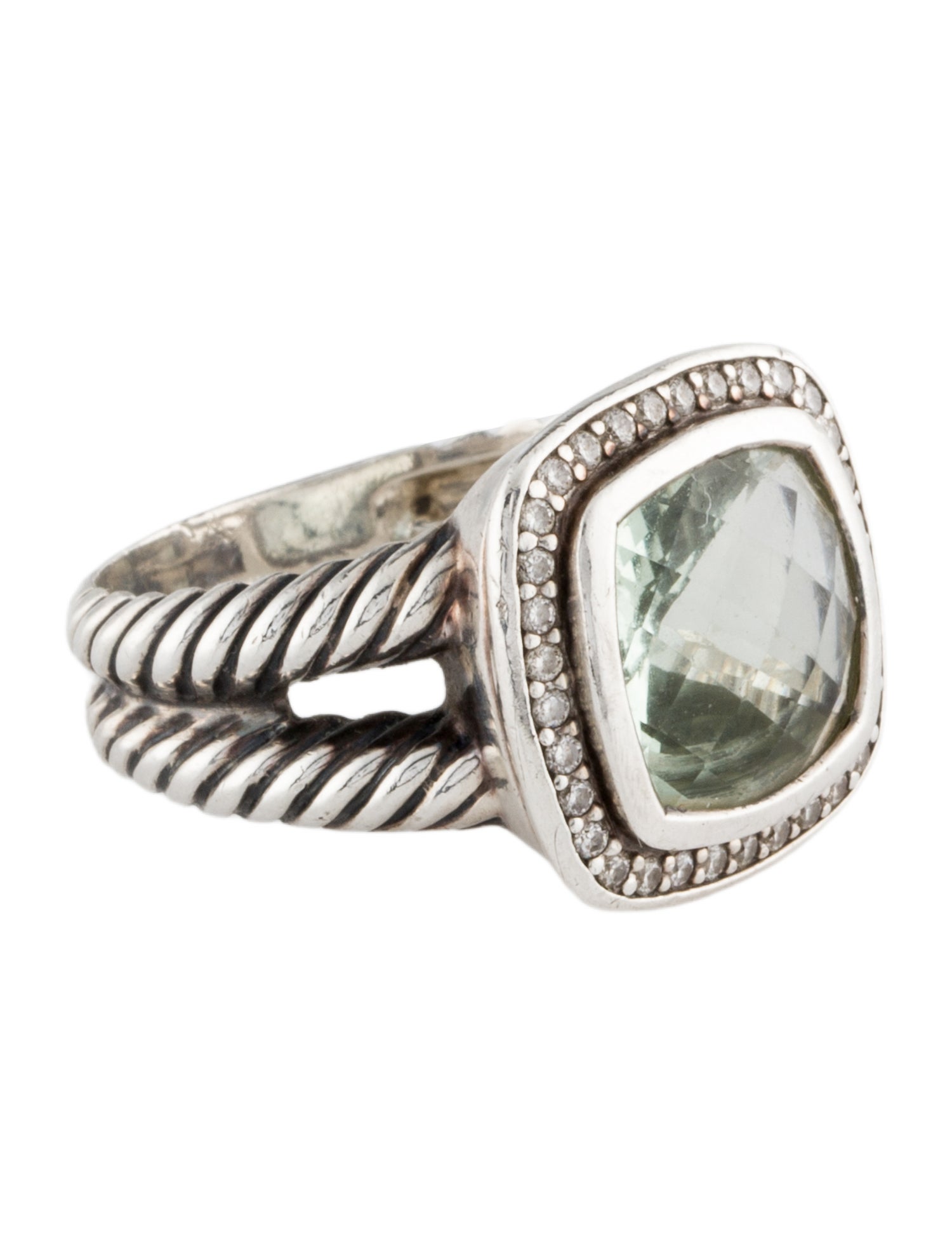 David Yurman Prasiolite & Diamond Albion Ring