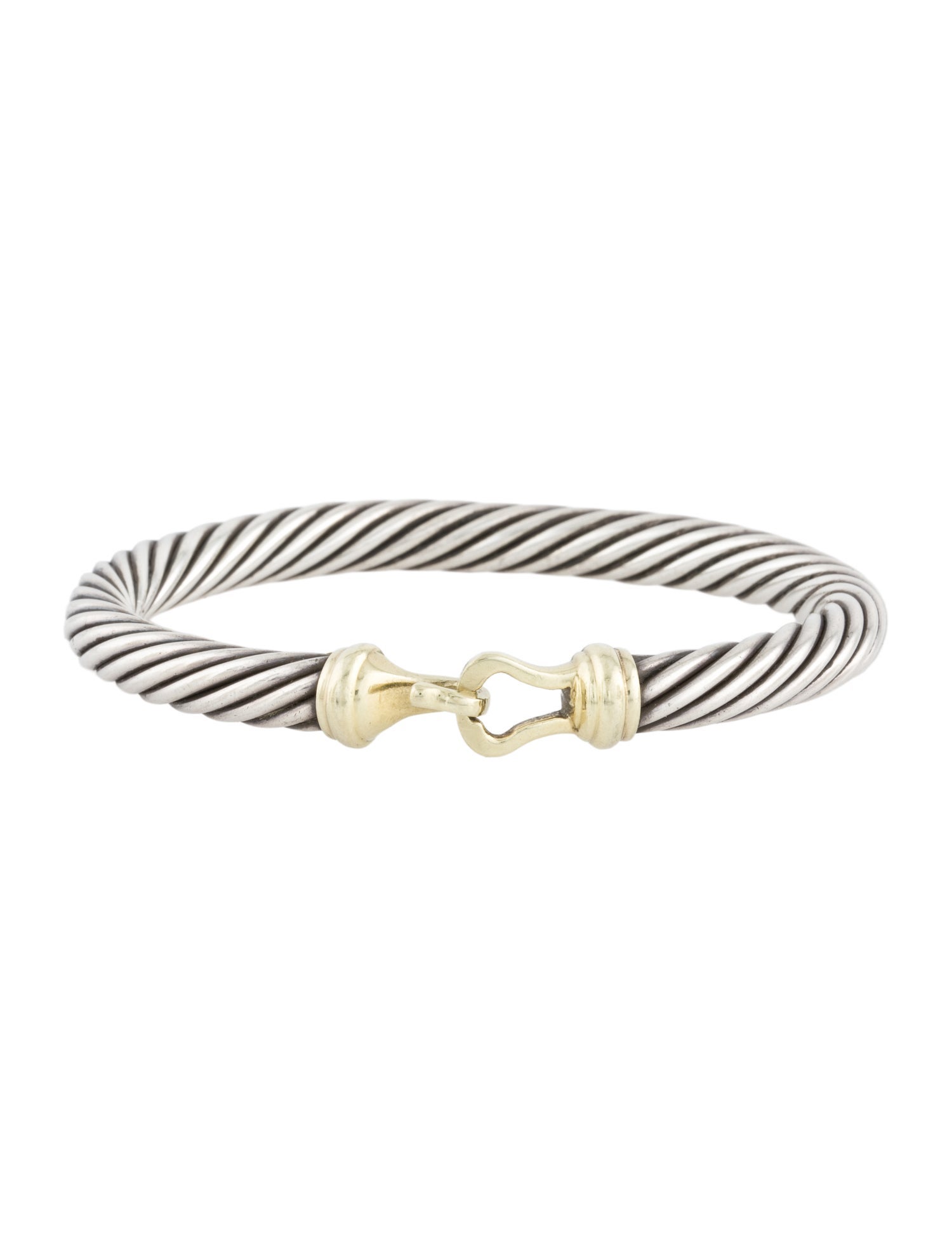 David Yurman Two-Tone Buckle Classic Cable Bangle Bracelet