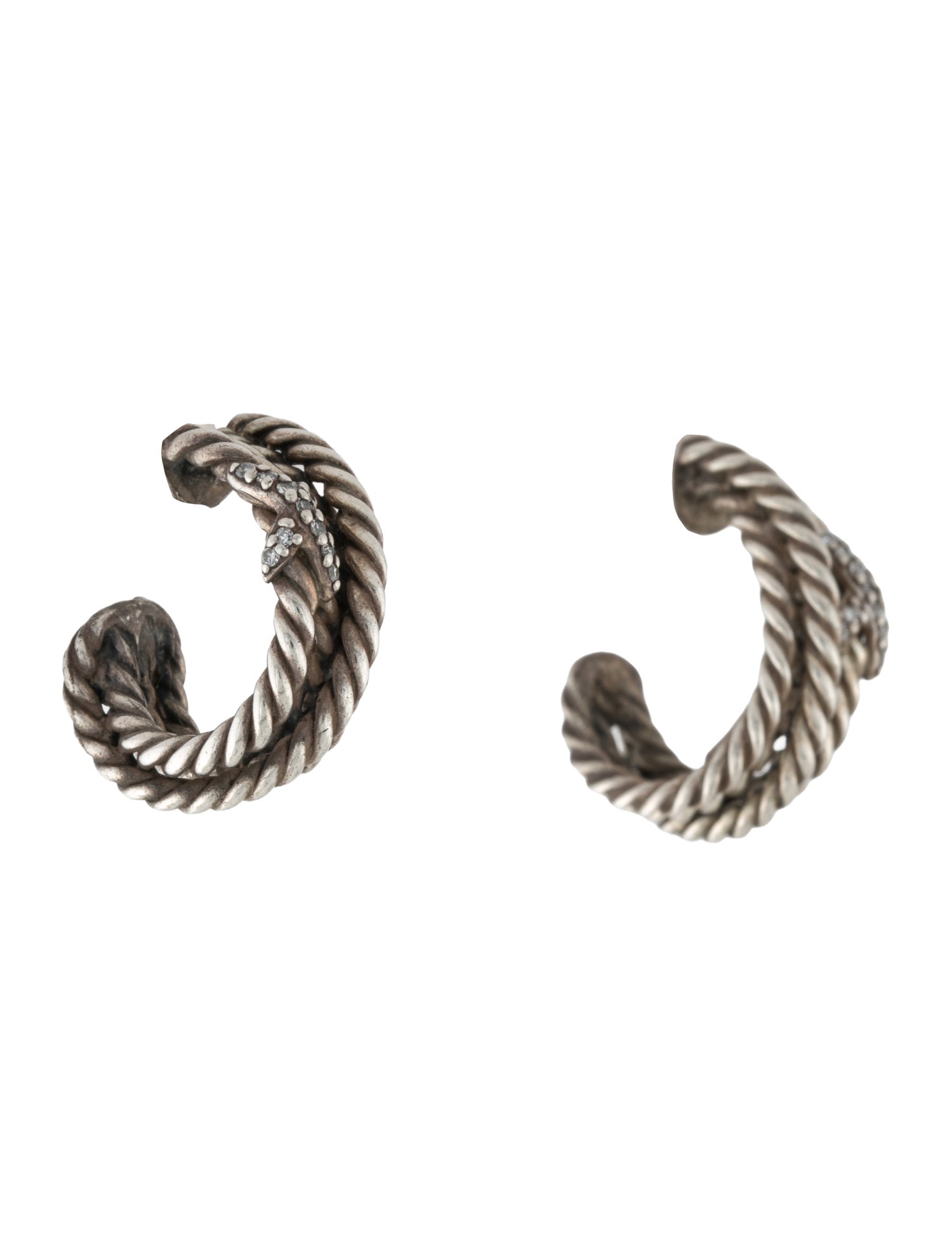 David Yurman Diamond X Crossover Hoops