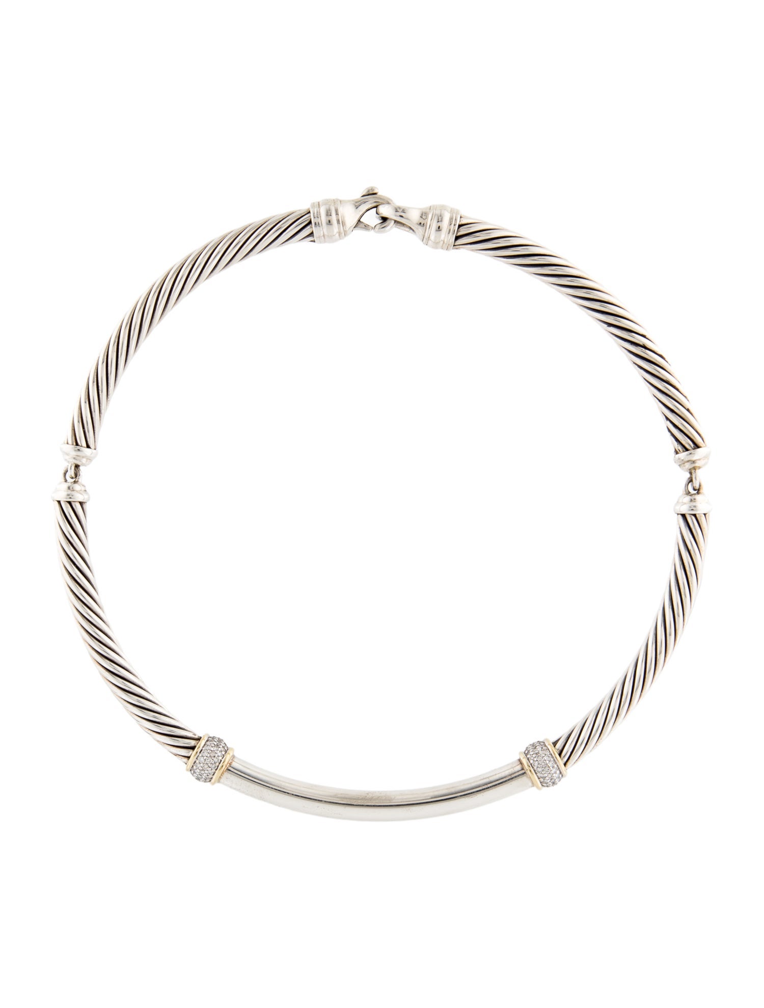 David Yurman Diamond Metro Collar Necklace