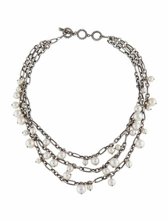 David Yurman Pearl Figaro Multistrand Necklace